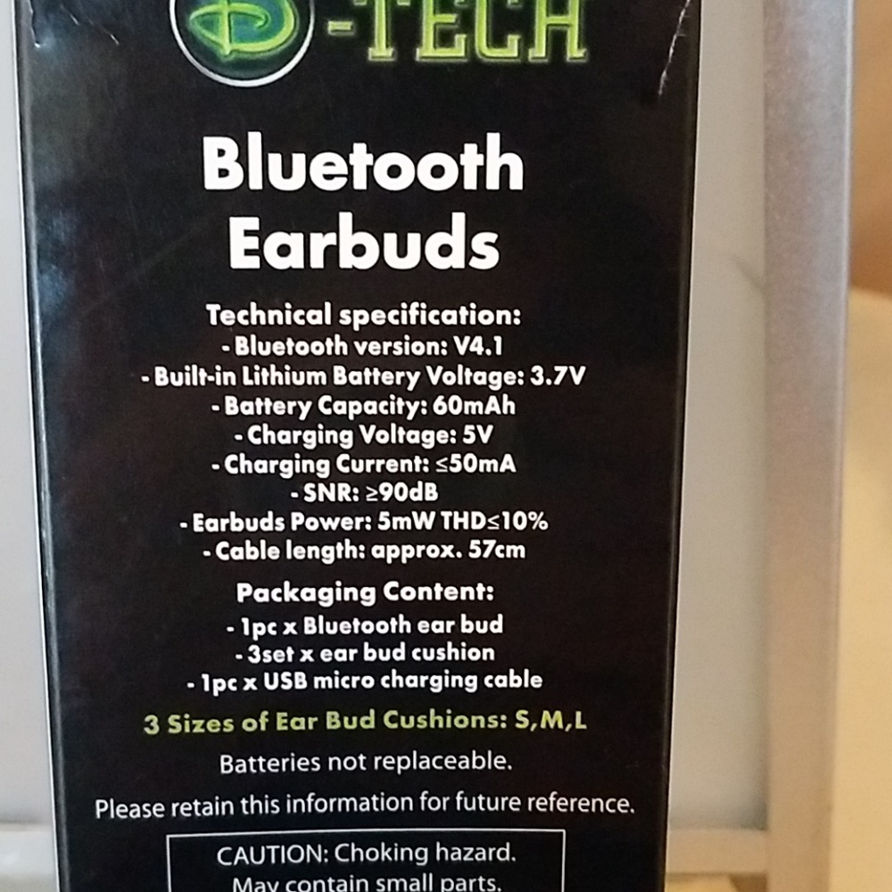 Disney-Tech Bluetooth Earbuds New with tag in Box - Picture 5 of 8